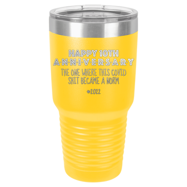 Happy 10th Anniversary Print Romantic Tumbler